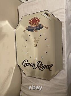 Very Rare Circa 1970 Crown Royal Mirror Clock