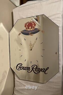 Very Rare Circa 1970 Crown Royal Mirror Clock