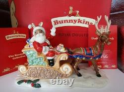 Very Rare Dashing Through The Snow Bunnykins Db422 Royal Doulton Christmas