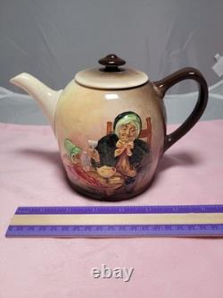Very Rare Dickens Sairey Gamp Relief Teapot Royal Doulton D5833