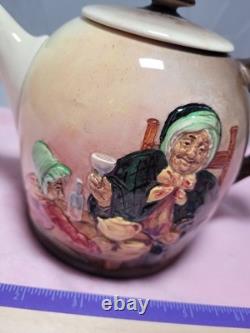Very Rare Dickens Sairey Gamp Relief Teapot Royal Doulton D5833