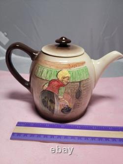 Very Rare Dickens Sairey Gamp Relief Teapot Royal Doulton D5833