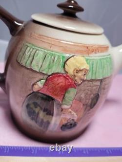 Very Rare Dickens Sairey Gamp Relief Teapot Royal Doulton D5833