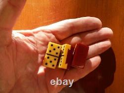 Very Rare Dovetail Bakelite Dominoes Royal Travel Games Set Chess Set Mint