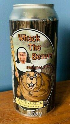 Very Rare Funny Whack the Beaver Imperial Porter Pristine Beer Can Nun Paddle