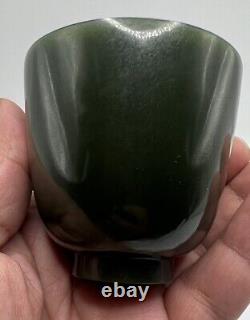Very Rare & Genuine Chinese Antique 18th C. Qianlong Jade Cup Mark & Period