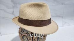 Very Rare Genuine Mens Beige Akubra Saddlestitch Imperial Quality Felt Hat Sz 56