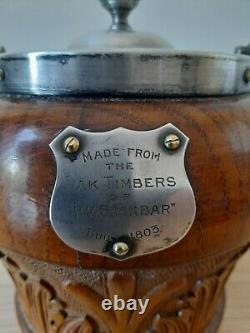 Very Rare H. M. S Akbar Royal Navy Trench Art Biscuit Barrel Treen