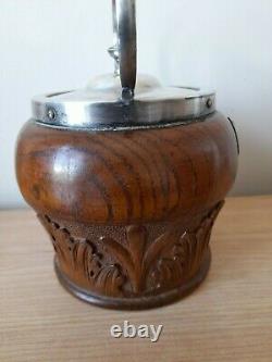 Very Rare H. M. S Akbar Royal Navy Trench Art Biscuit Barrel Treen