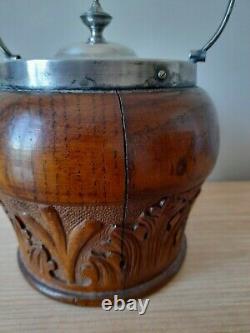 Very Rare H. M. S Akbar Royal Navy Trench Art Biscuit Barrel Treen