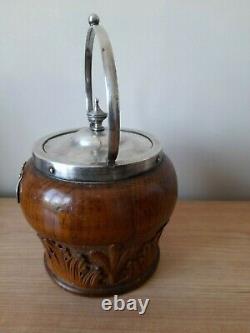 Very Rare H. M. S Akbar Royal Navy Trench Art Biscuit Barrel Treen