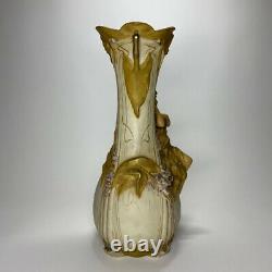 Very Rare Huge Porcelain Royal Dux Art Nouveau Lady Vase 1912