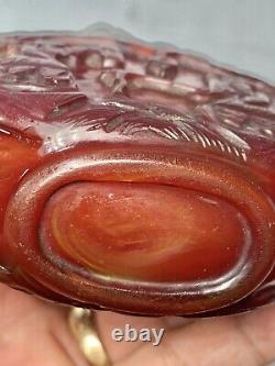 Very Rare Imperial Glasswork Chinese Red Ruby Carved Flask Snuff Bottle