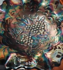 Very Rare Imperial Grape 10.5 Unmarked Carnival Glass Bowl See Description