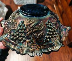 Very Rare Imperial Grape 10.5 Unmarked Carnival Glass Bowl See Description
