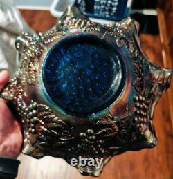 Very Rare Imperial Grape 10.5 Unmarked Carnival Glass Bowl See Description