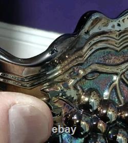 Very Rare Imperial Grape 10.5 Unmarked Carnival Glass Bowl See Description