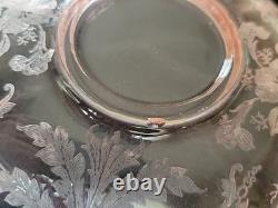 Very Rare Imperial Pink Depression Glass Etched Bel Aire 6 Cups & 6 Saucers Set