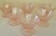 Very Rare Imperial Pink Depression Glass Etched Bel Aire 6 LOW SHERBETS MINT