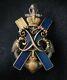 Very Rare Imperial Russian Hussar Kexholmsky Regiment Enameled Badge 1884-1910