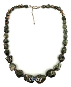 Very Rare Isle Royale Greenstone & Datolite Necklace