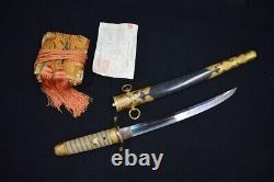 Very Rare Japanese imperial navy naval dagger short real sword with fine koshirae