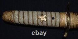 Very Rare Japanese imperial navy naval dagger short real sword with fine koshirae