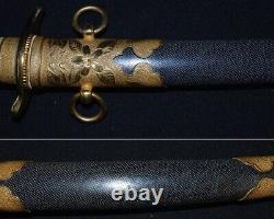 Very Rare Japanese imperial navy naval dagger short real sword with fine koshirae