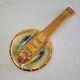 Very Rare MCM Royal Haeger 120 USA Amber Brown Bluegrass Banjo Guitar Ashtray