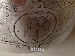 Very Rare Monogram Tea Set Khlebnikov Russian Imperial Silver 84 Antique Russia