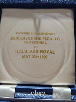 Very Rare Naval Navy H. M. S. Ark Royal Barclays Bank Sterling Silver Dish #5400