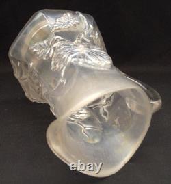 Very Rare Northwood Dandelion White Carnival Glass Iridescent Pitcher Tankard