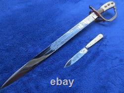 Very Rare Original German Imperial Etched Hirschfanger Dagger And Scabbard