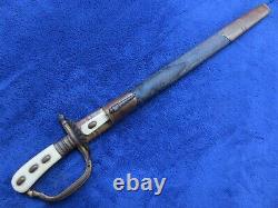 Very Rare Original German Imperial Etched Hirschfanger Dagger And Scabbard