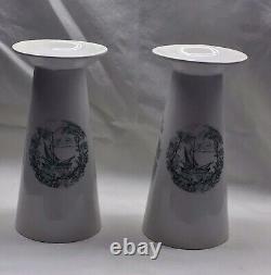 Very Rare Pair Of Royal Staffordshire Safe Harbour pattern Candle Holders