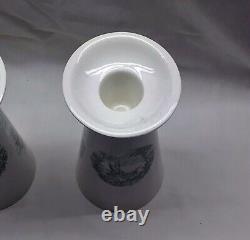 Very Rare Pair Of Royal Staffordshire Safe Harbour pattern Candle Holders