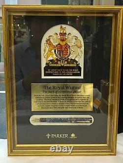 Very Rare Parker Royal Warrant Centennial Fountain Pen in Original Frame