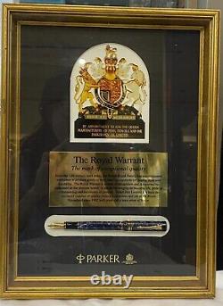 Very Rare Parker Royal Warrant Centennial Fountain Pen in Original Frame