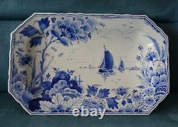 Very Rare Rectangular Porceleyne Fles Royal Delft Wall Charger