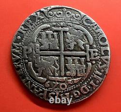 ¡¡ Very Rare! Royal 8 Reales Carlos Ii. 1670. Potosi Mint. Assayer E