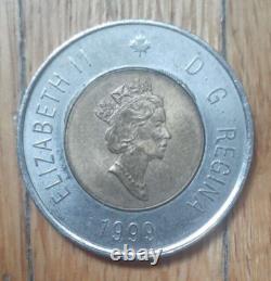 Very Rare Royal Canadian Mint Core Border Solder Error 2 Dollar Coin 1999 Toonie