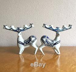 Very Rare Royal Copenhagen Fajance Deer Candelabra, Jeanne Grut 1960s Christmas