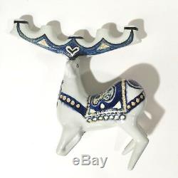 Very Rare Royal Copenhagen Fajance Deer Candelabra, Jeanne Grut 1960s Christmas