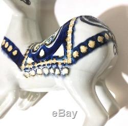 Very Rare Royal Copenhagen Fajance Deer Candelabra, Jeanne Grut 1960s Christmas