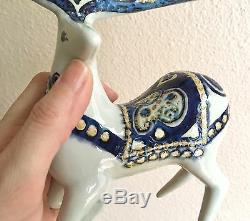 Very Rare Royal Copenhagen Fajance Deer Candelabra, Jeanne Grut 1960s Christmas