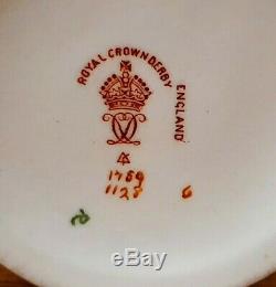 Very Rare Royal Crown Derby Imari 1128 PAIR OF WHITE JEWELLED VASES c. 1918