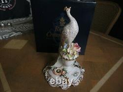 Very Rare Royal Crown Derby Peacock Figure 9.25 Inch Tall