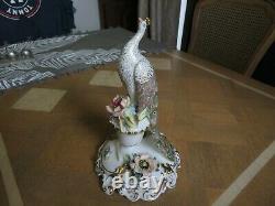 Very Rare Royal Crown Derby Peacock Figure 9.25 Inch Tall