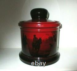 Very Rare Royal Doulton Flambe Tobacco Jar Hunting Scenes Excellent