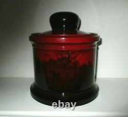 Very Rare Royal Doulton Flambe Tobacco Jar Hunting Scenes Excellent